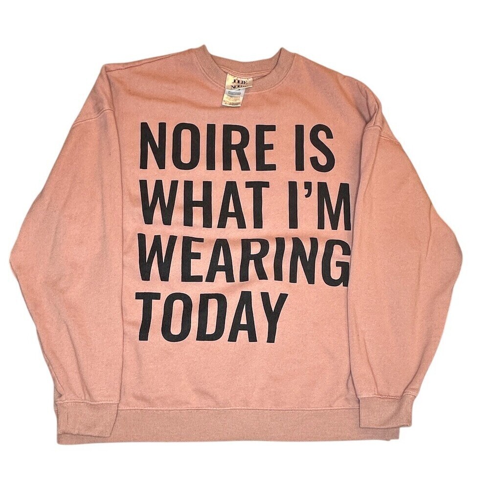 Jolie Noire Sweatshirt Womens Size M Pink Graphic Crewneck Pullover Long
